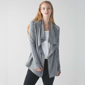 Lululemon Coast Easy Wrap Cardigan Sweatshirt in Heathered Grey Women’s 4